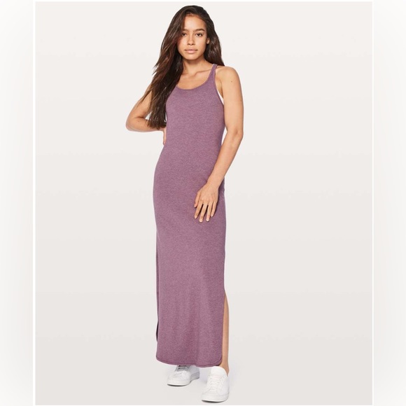 Lululemon Refresh Maxi Dress II in Heathered Dusty Mauve Size 10 - Picture 1 of 8